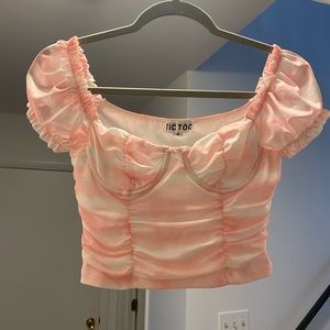 Chiffon tie-dye crop top